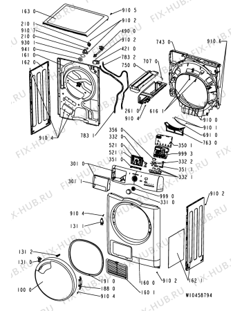 Схема №2 AZA-HP 8671 с изображением Обшивка для стиралки Whirlpool 481010441684