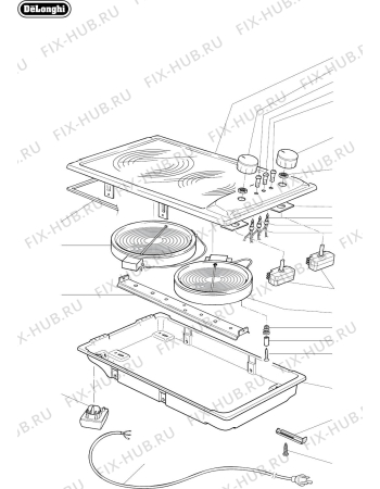 Схема №1 DE30C с изображением Холдер для плиты (духовки) DELONGHI 94347