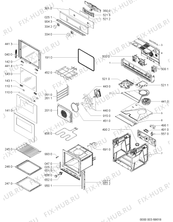 Схема №1 AKZ803IX (F091165) с изображением Дверь (стекло) духовки для духового шкафа Indesit C00331145