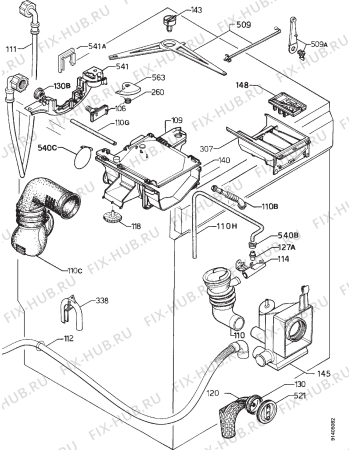 Взрыв-схема стиральной машины Zanussi FJS854 - Схема узла Hydraulic System 272