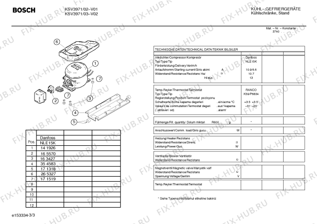 Схема №2 KSV3971 с изображением Панель управления для холодильника Bosch 00356544