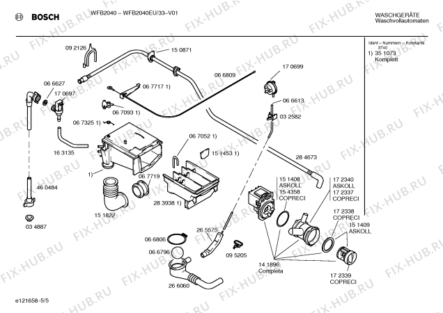 Схема №3 WFB2040EU с изображением Инструкция по эксплуатации для стиралки Bosch 00523673