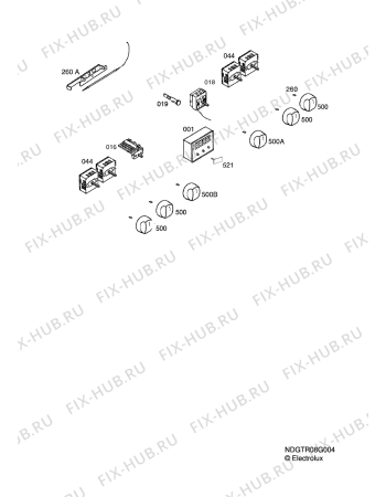 Взрыв-схема плиты (духовки) Aeg Electrolux 40106VE-WN 00U - Схема узла Functional parts