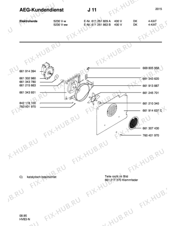 Взрыв-схема плиты (духовки) Aeg 5230V-W DK - Схема узла Section5