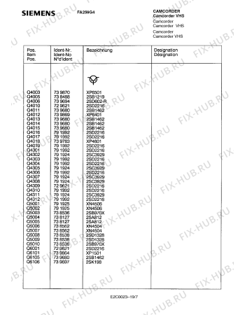 Схема №10 FA259G4 с изображением Инструкция по эксплуатации для видеотехники Siemens 00530817