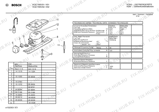 Схема №1 KKU7000 с изображением Модуль управления для холодильной камеры Bosch 00094826