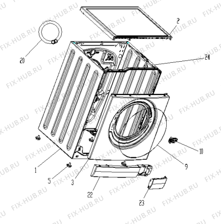 Взрыв-схема стиральной машины Upo WF5100   -Frontloader (171242, V10001005) - Схема узла 07