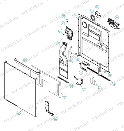 Схема №2 D5253 XL DK   -White Bi Soft (900001393, DW70.3) с изображением Обшивка для посудомоечной машины Gorenje 269221