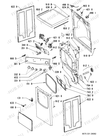 Схема №2 AWZ 3308 с изображением Обшивка для сушильной машины Whirlpool 480112100134