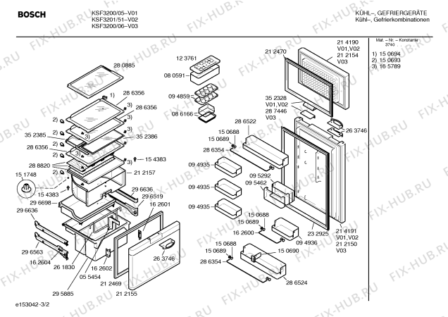 Схема №3 KDF7000 с изображением Толкатель для холодильной камеры Bosch 00162604