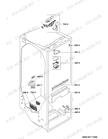 Взрыв-схема холодильника Whirlpool 20RU-D1J A+ 601 - Схема узла