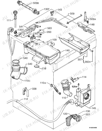 Взрыв-схема стиральной машины Zanussi WDA1055W - Схема узла Hydraulic System 272