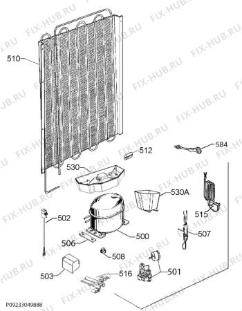 Взрыв-схема холодильника Zanussi ZBA32056SV - Схема узла Cooling system 017