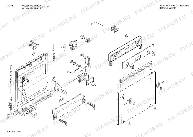 Схема №4 SMIATB2 VA 220 F5 U с изображением Панель для посудомоечной машины Bosch 00284100