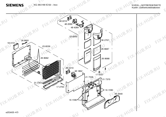 Схема №1 KG36U190IE с изображением Дверь для холодильника Siemens 00240533