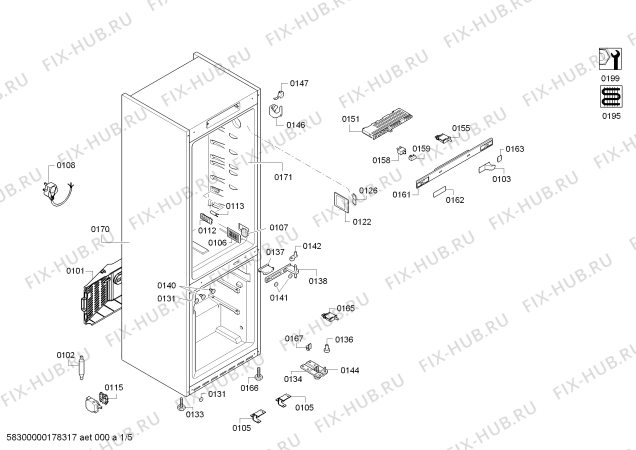 Схема №4 KGN57AI20M с изображением Дверь для холодильной камеры Bosch 00711758