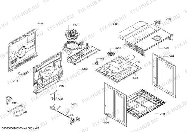 Взрыв-схема плиты (духовки) Bosch HBA64B056F H.BO.PY.L3D.IN.GYFAM.B0a.X.E3_COT/ - Схема узла 04