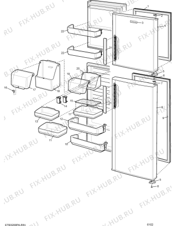 Взрыв-схема холодильника Electrolux END32320X - Схема узла Section 1