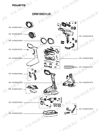 Схема №1 DR8100D1/J5 с изображением Микропереключатель для утюга (парогенератора) Rowenta FS-9100033818