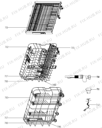 Взрыв-схема посудомоечной машины Gorenje GS56210X (553050, WQP8-GDFS2) - Схема узла 07