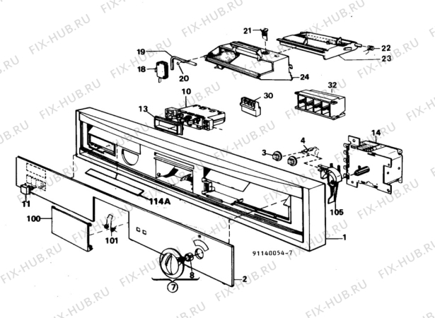 Взрыв-схема посудомоечной машины Electrolux ASF641 - Схема узла W10 Panel