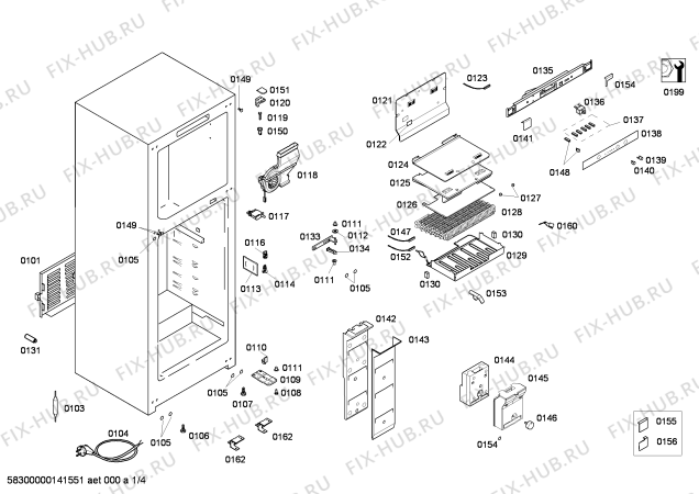 Схема №2 BD4900VNF с изображением Дверь морозильной камеры для холодильной камеры Bosch 00684036