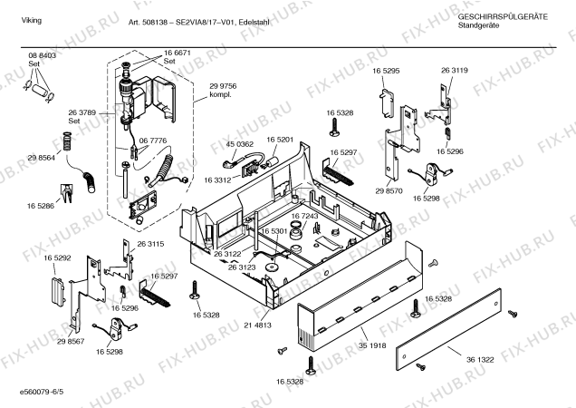 Взрыв-схема посудомоечной машины Viking SE2VIA8 508138 - Схема узла 05