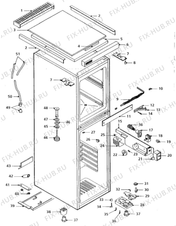 Взрыв-схема холодильника Zanussi ZF50/31 - Схема узла Cabinet + furniture (extra)