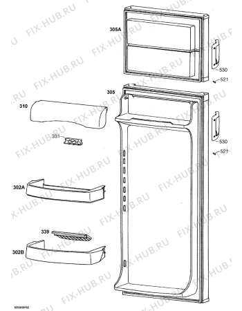 Взрыв-схема холодильника Electrolux ERD24303X - Схема узла Door 003