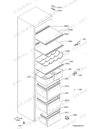 Схема №1 S53830CTX2 с изображением Контейнер для холодильной камеры Aeg 8078864025