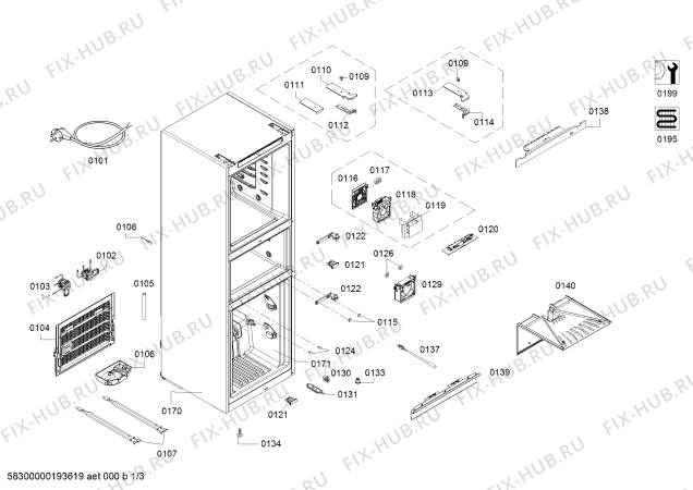 Схема №2 KGF28A22EC с изображением Дверь для холодильника Bosch 00715353