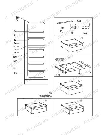 Взрыв-схема холодильника Electrolux EU7508C - Схема узла C10 Interior