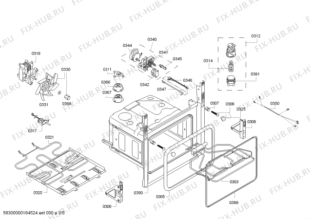 Схема №2 HBA13B160B Bosch с изображением Ручка выбора программ для плиты (духовки) Bosch 00625199
