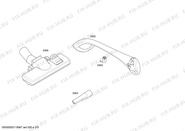Схема №2 BHS21310 BOSCH flexa 1300 W с изображением Ручка для электропылесоса Bosch 00661449