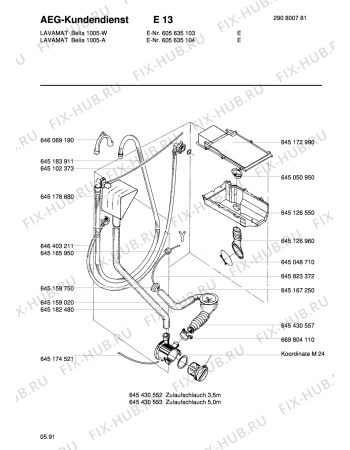 Взрыв-схема стиральной машины Aeg LAVB 1005 W - Схема узла Hydraulic System 272