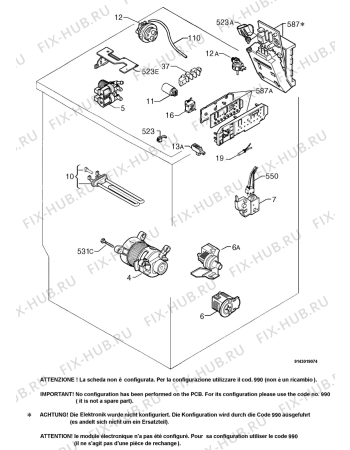 Взрыв-схема стиральной машины Electrolux EWW1400 - Схема узла Electrical equipment 268