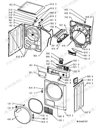 Схема №1 TRKA-HP 7781 с изображением Обшивка для стиралки Whirlpool 481010460438