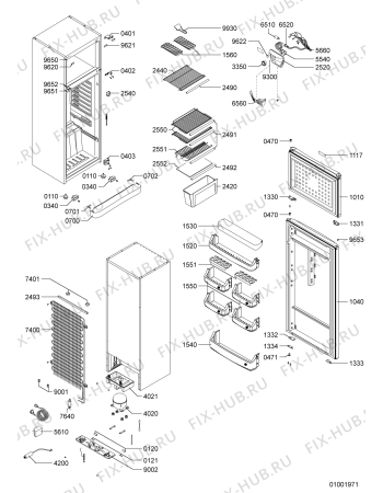 Схема №1 ARC2320 с изображением Дверка для холодильника Whirlpool 480132100249