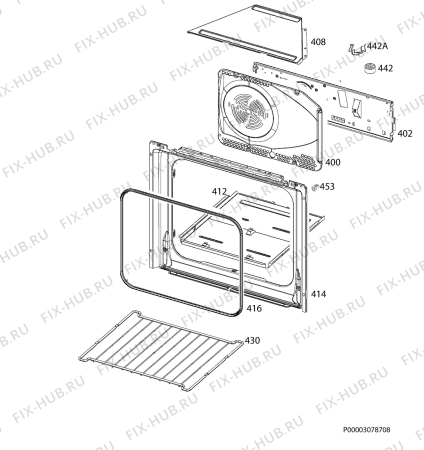 Взрыв-схема плиты (духовки) Faure FOP27008BK - Схема узла Oven