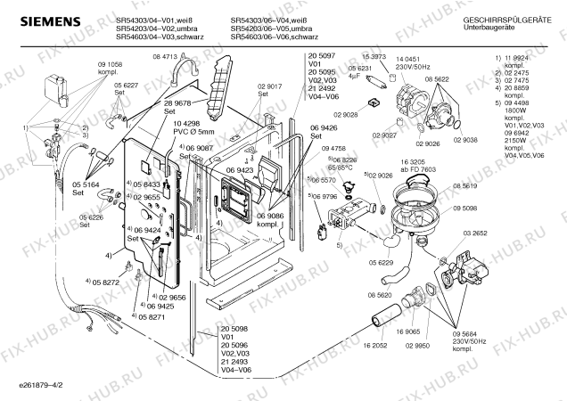 Взрыв-схема посудомоечной машины Siemens SR54603 - Схема узла 02