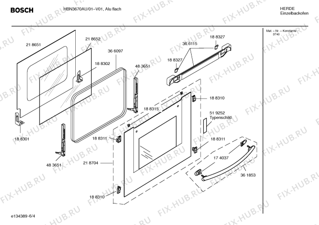 Взрыв-схема плиты (духовки) Bosch HBN3670AU - Схема узла 04