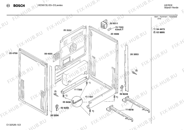 Схема №2 NKT786L с изображением Конфорка - галоген для духового шкафа Bosch 00088441