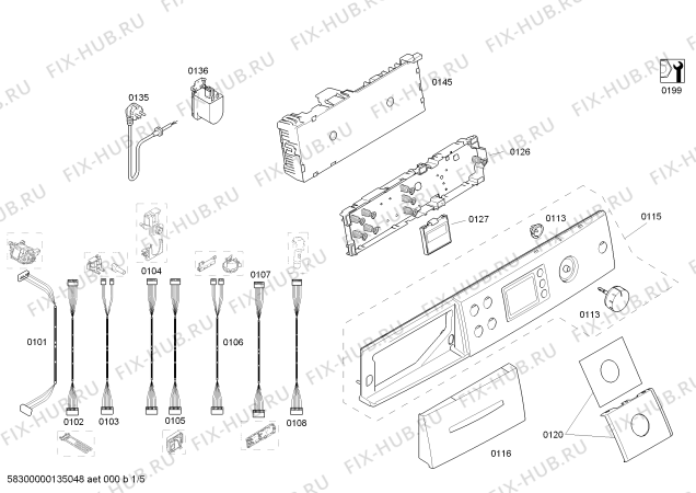 Схема №3 WAS2844A Logixx 8 с изображением Панель управления для стиралки Bosch 00679034