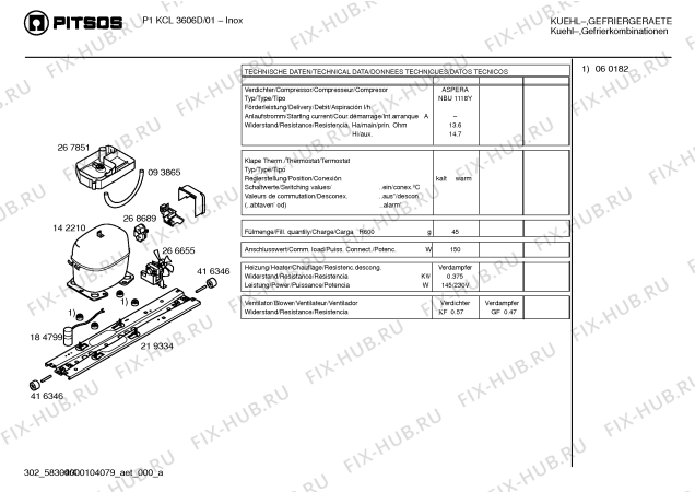 Взрыв-схема холодильника Pitsos P1KCL3606D - Схема узла 04