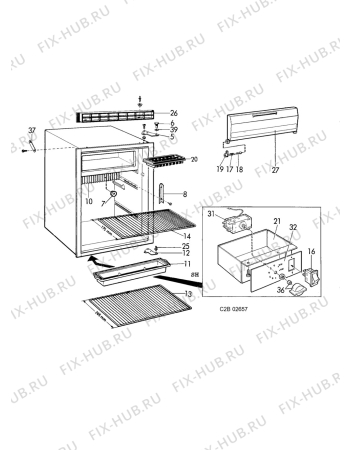 Взрыв-схема холодильника Electrolux KM100B - Схема узла C20 Cabinet  B