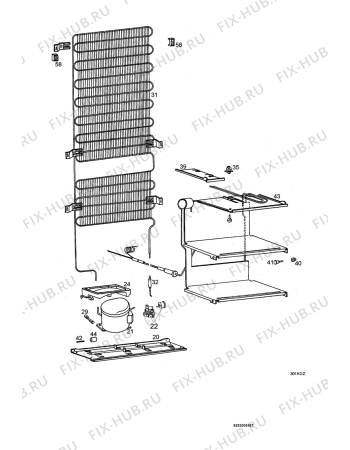 Взрыв-схема холодильника Zanussi ZK24/10R - Схема узла Cooling system 017