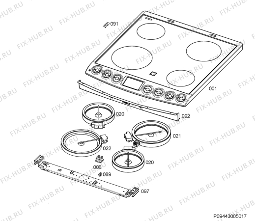 Схема №5 43102V-MN с изображением Поверхность для электропечи Aeg 140057685392