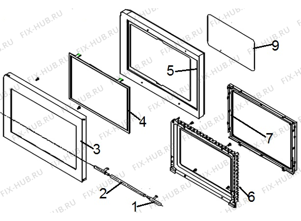 Схема №3 MO-230 DE (663169, WP900BI-C23) с изображением Дверь для микроволновой печи Gorenje 116282