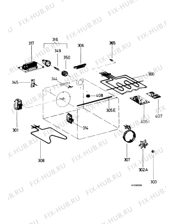 Взрыв-схема плиты (духовки) Electrolux EOB977IK - Схема узла Functional parts