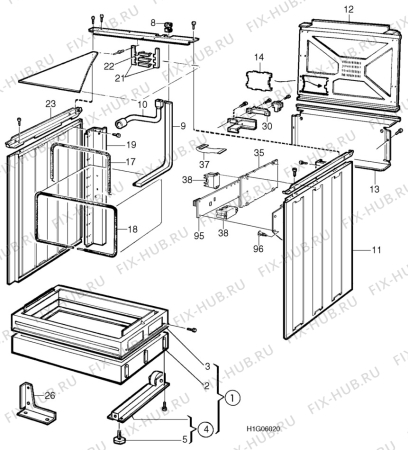 Взрыв-схема комплектующей Electrolux EK6173 - Схема узла H10 Chassis